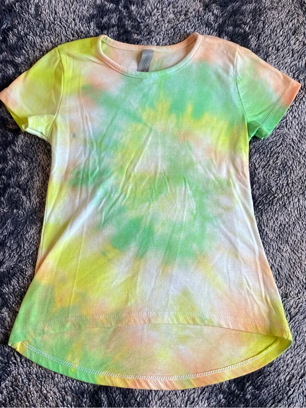 Plan + Purpose Girls 4T Multicolored Reworked Tie Dye Short Sleeve T-Shirt
